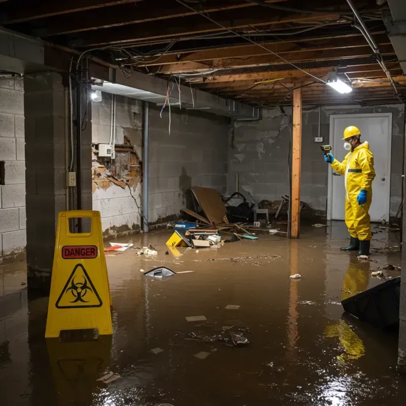 Flooded Basement Electrical Hazard in Winona, MS Property